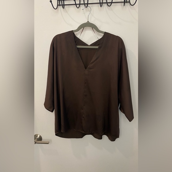 Banana Republic Tops - Banana Republic Brown Boxy 3/4 Sleeve Blouse